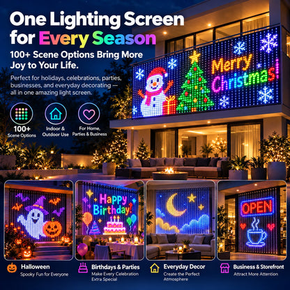 ✨ Smart 400 LED Curtain Lights – Custom Animations, Music Sync & App Control