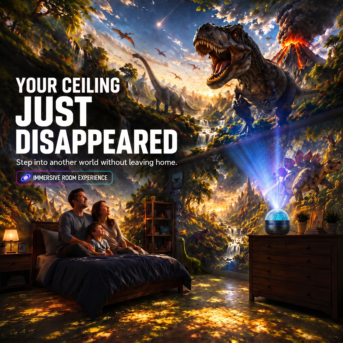 ⏳LAST DAY 49% OFF|🦖360° Smart Holographic Starry Sky Projector (HD Smart Dynamic 5D)