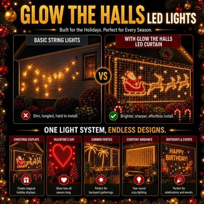 ✨ Smart 400 LED Curtain Lights – Custom Animations, Music Sync & App Control